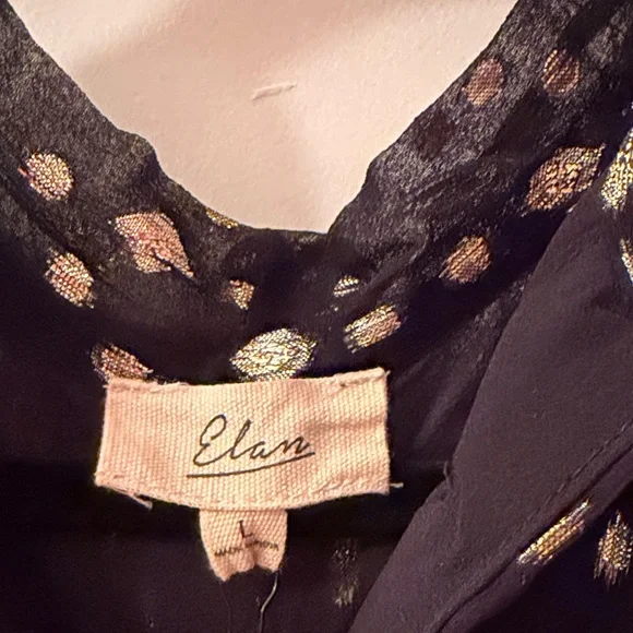 Elan Black Top with Gold Accents - Picture 2 of 7